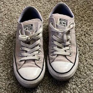 Converse White and Purple Athletic Shoes Low-Top Canvas